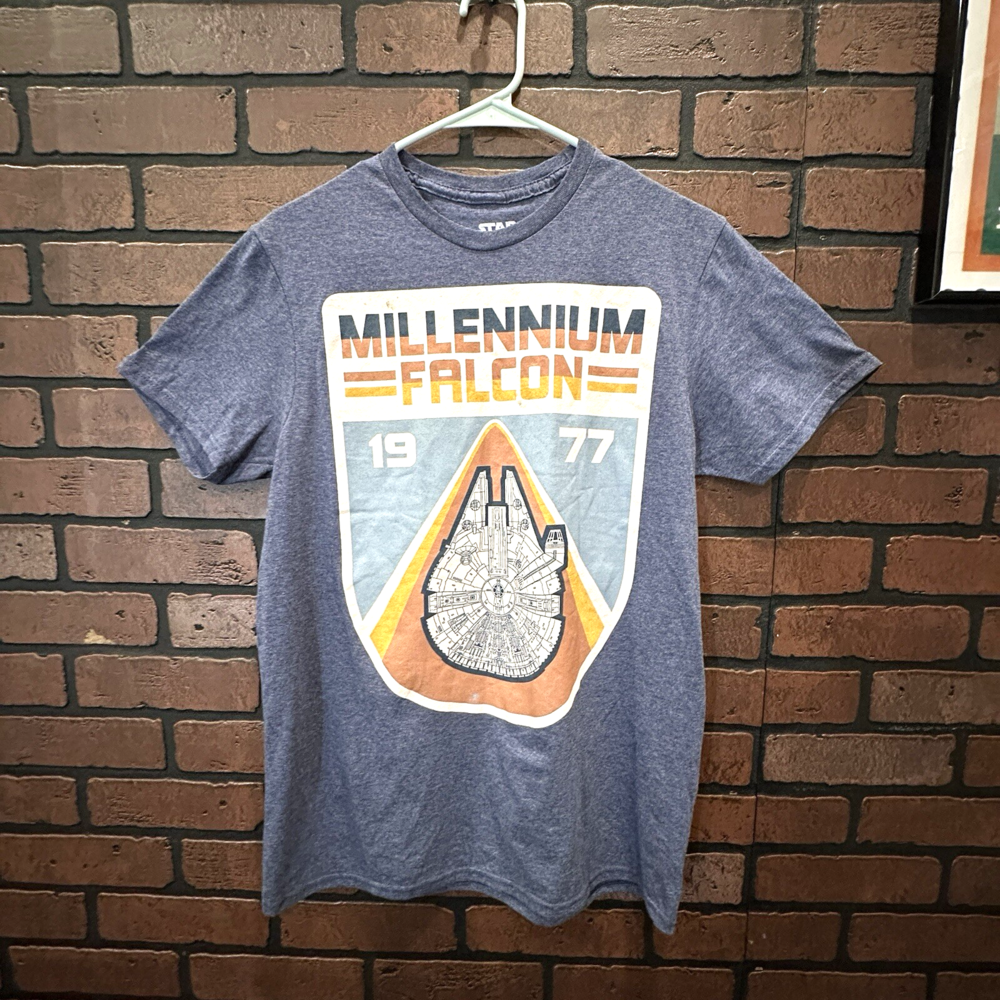 Star Wars Millennium Falcon T-shirt - Medium - Men’s- Mad Engine Heather Blue